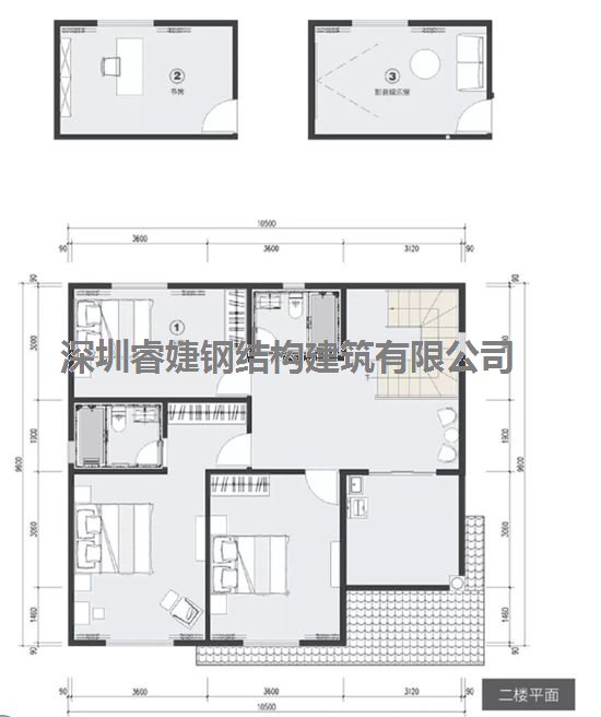 精品小別墅設計 186㎡ 4室3廳1廚3衛1露臺 時(shí)尚內裝(圖4)